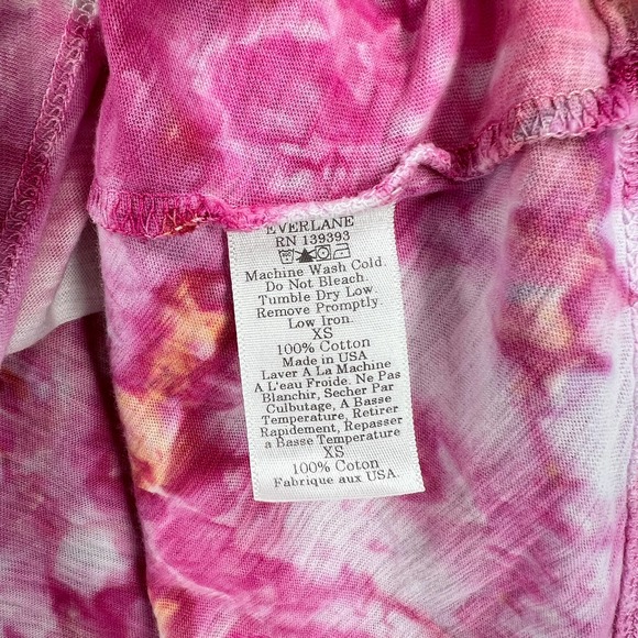 EVERLANE T-shirt Womens Small White Multicolor Hand Dyed Upcycled Cuffed Crew - Picture 10 of 14
